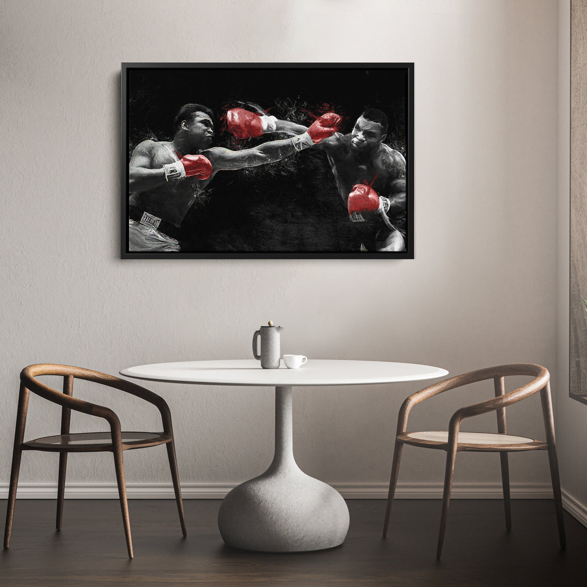 Mike Tyson vs Muhammad Ali Canvas Art – Boxing Legends Wall Decor