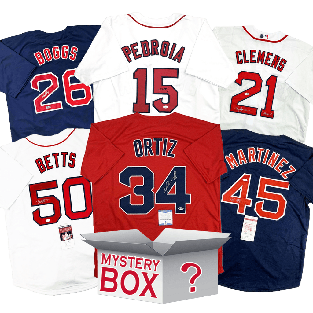 Autographed/Signed Boston Baseball Jersey Mystery Box with PSA JSA or Beckett COA