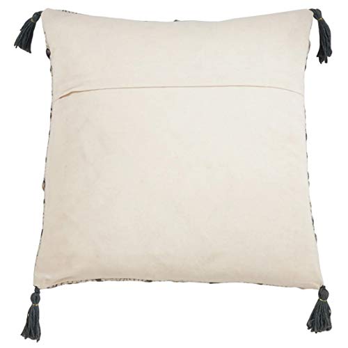 Fennco Styles Geometric Block Print Embroidered Cotton Decorative Throw Pillow - Multicolored Throw Pillow for Home, Couch, Living Room, Bedroom Décor