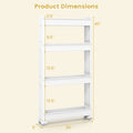 4-Tier Multifunctional Slim Storage Trolley with Detachable Trays-White