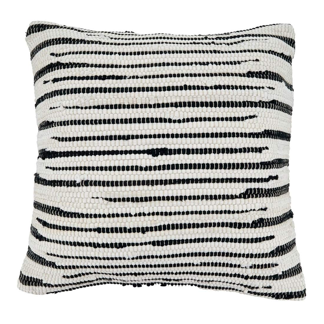 Fennco Styles Unique Chindi Design 100% Cotton Decorative Throw Pillow - Black Accent Pillow for Home, Couch, Living Room and Office Décor