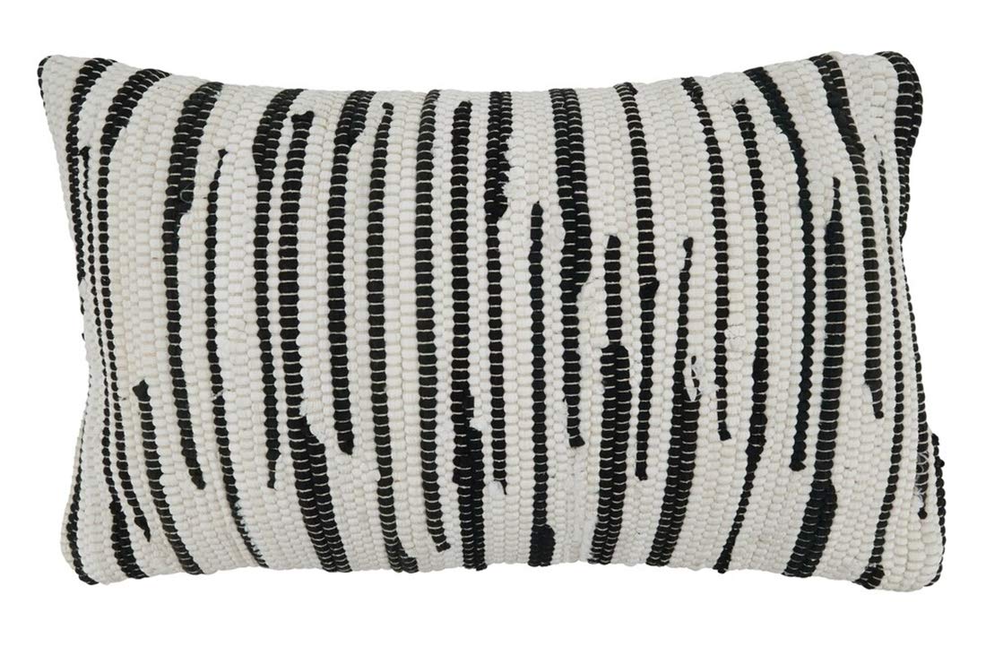 Fennco Styles Unique Chindi Design 100% Cotton Decorative Throw Pillow - Black Accent Pillow for Home, Couch, Living Room and Office Décor