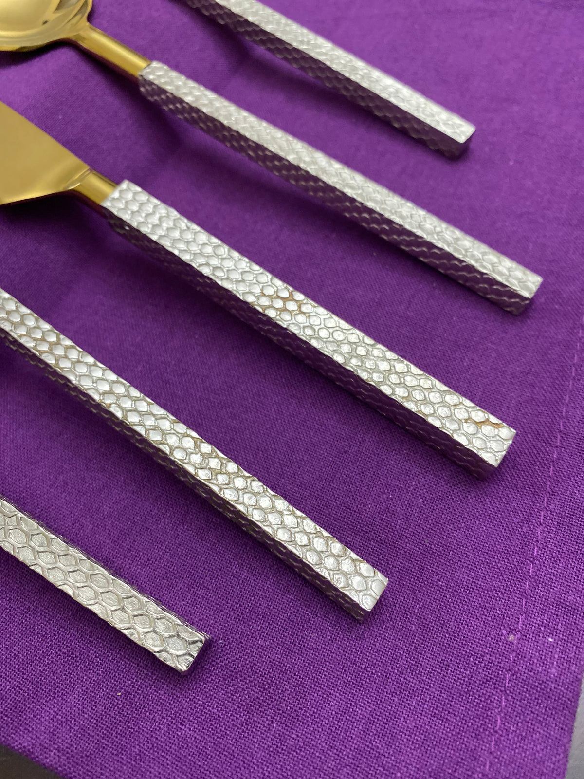 Vibhsa Designer Gold Stainless Steel Flatware Set of 20 PC