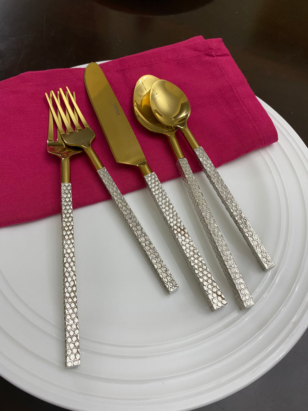 Vibhsa Designer Gold Stainless Steel Flatware Set of 20 PC