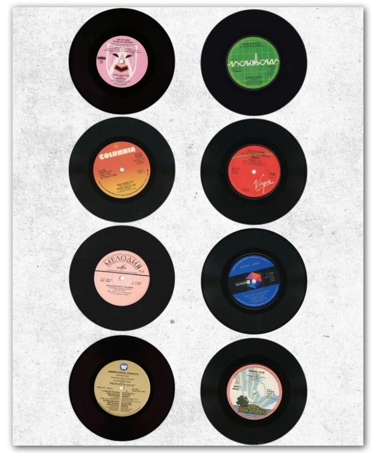 ZUKIY Retro Vinyl Record Wall Set 8x10 Vintage Music Posters 8 Prints