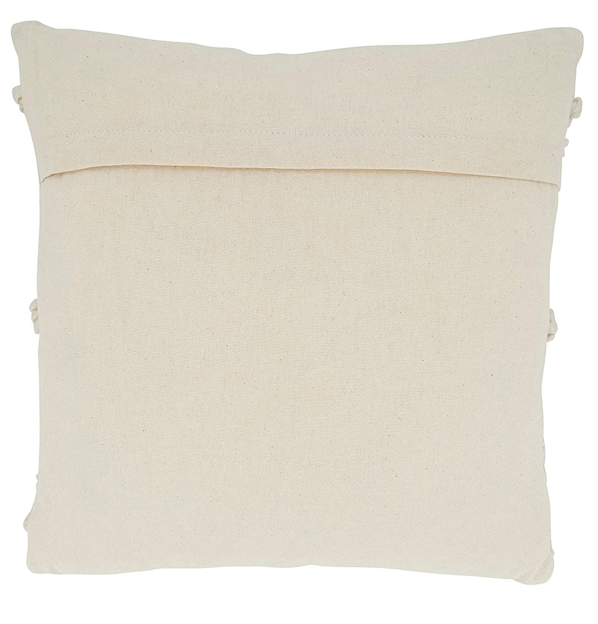 Fennco Styles Pom Pom Diamond Decorative Throw Pillow Cover 18" W x 18" L - Ivory Square Cushion Case for Home, Couch, Bedroom, Living Room and Office Décor