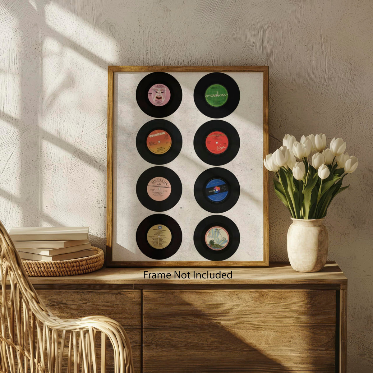 ZUKIY Retro Vinyl Record Wall Set 8x10 Vintage Music Posters 8 Prints