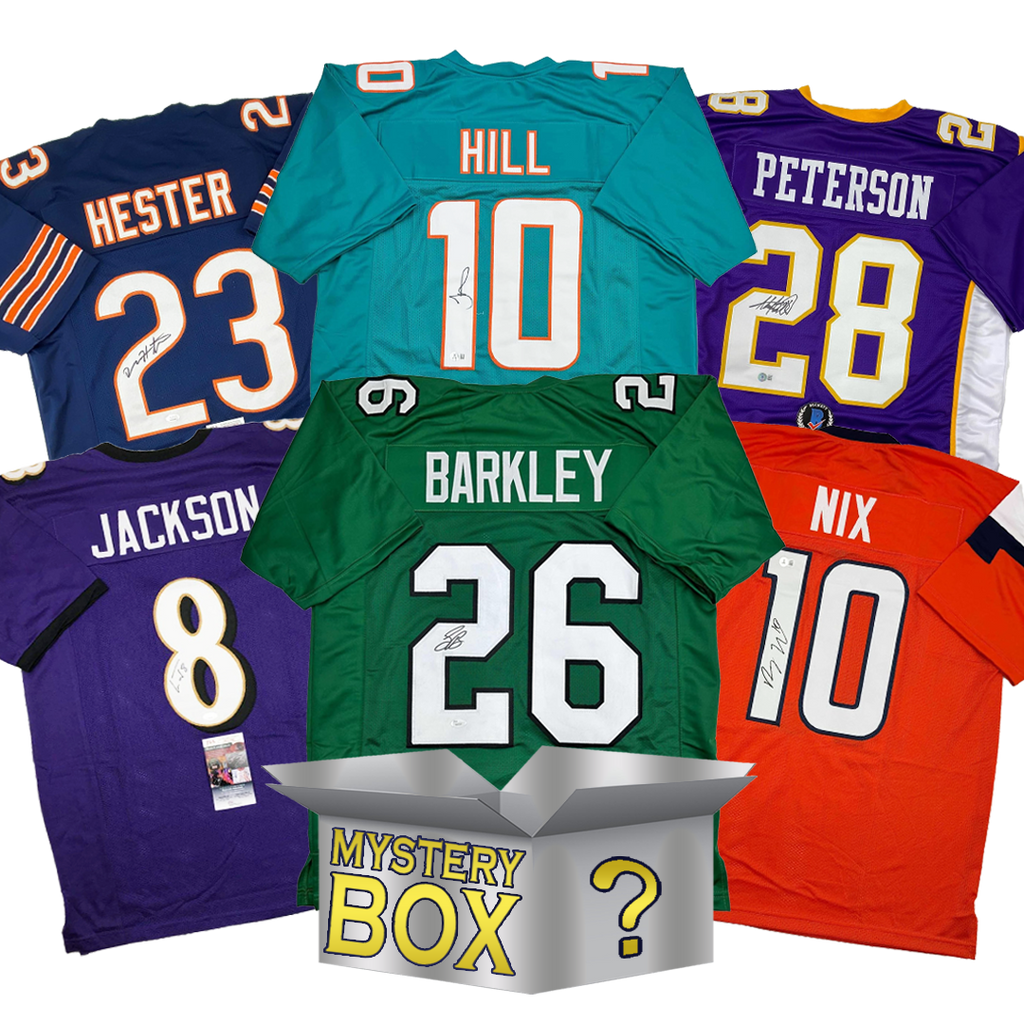 Autographed/Signed Football SILVER Series 4 Jersey Mystery Box with PSA JSA or Beckett COA