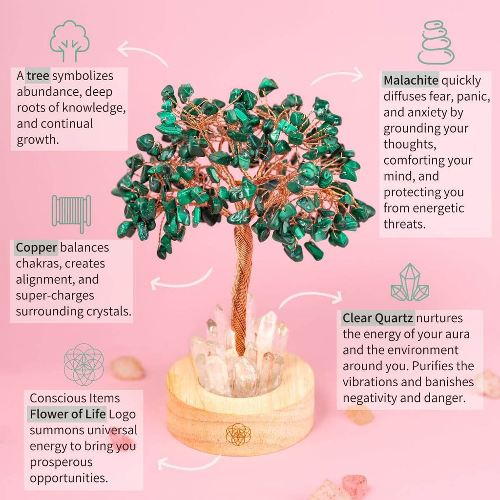 Unwind - Malachite Tree Lamp