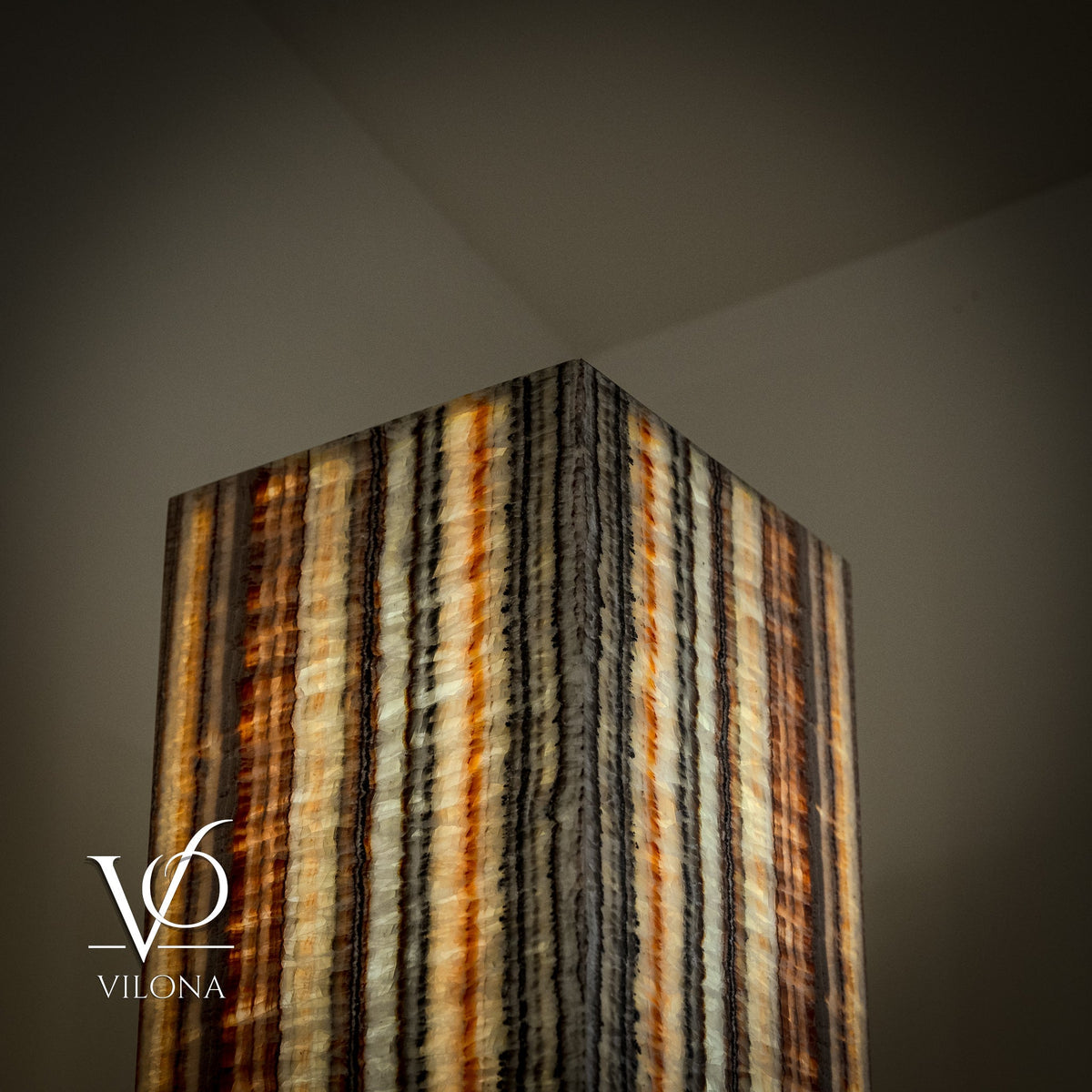 Tangerine Onyx Floor Lamp - Large - 63"H x 12"W - Square - #1