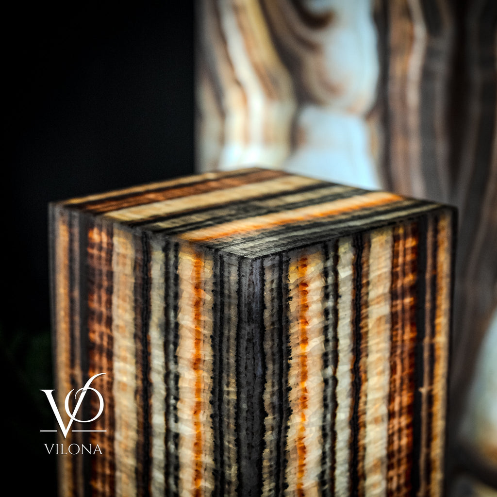 Tangerine Onyx Floor Lamp - Large - 63"H x 12"W - Square - #1